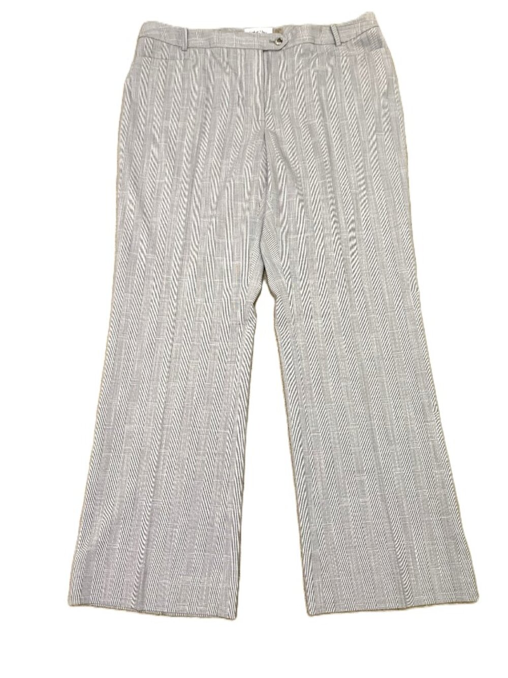 Calvin Klein Women Grey Slacks Modern Fit Soft Plaid Size 12
